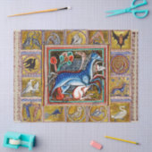 中世風変わりの獣馬、馬、森林動物 薄葉紙 (クラフト)