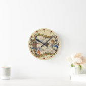 中世風変わりの獣、ユニコーンと闘うサル ラウンド壁時計 (ホーム)