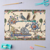 中世風変わりの風刺を生み出すフクロウ、ウサギ 薄葉紙 (クラフト)