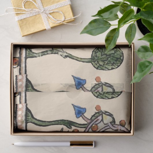 中世風変わりの風刺を生み出すフクロウ、ウサギ 薄葉紙 (ギフト)