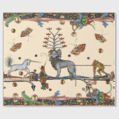 中世風変わり獣医、アポカリプティック獣、ユニコーン ラッピングペーパー (フラット)