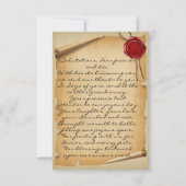 中世風時代の羊皮紙ワックスシール 結婚感謝カード サンキューカード (正面)