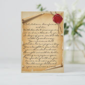 中世風時代の羊皮紙ワックスシール 結婚感謝カード サンキューカード (スタンド正面)