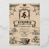 中世風 箔招待状 (正面)