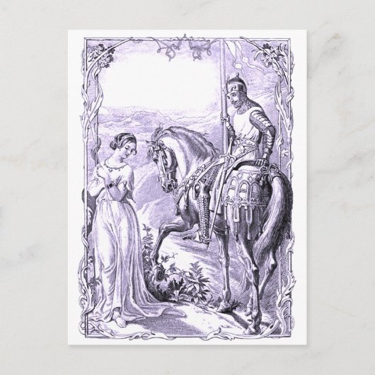 中世騎士とレディ ポストカード (正面)