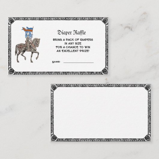 中世騎士レンフェア・ディーパーラッフル・ベイビーシャワー エンクロージャーカード (正面/裏面)