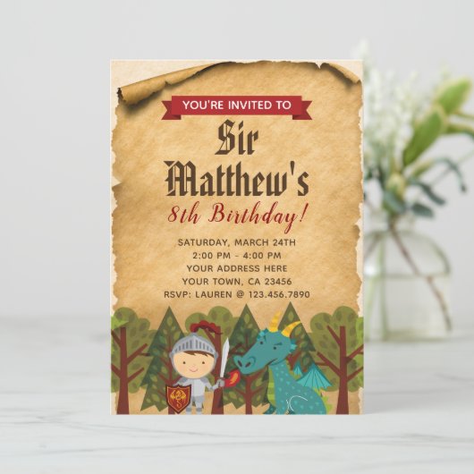 中世騎士招待状 招待状 (スタンド正面)