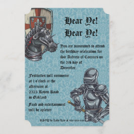 中世騎士誕生日の招待状 招待状