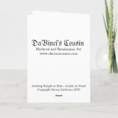 中世騎士馬上槍試合の挨拶状 カード (裏面)