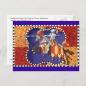 中世騎士馬上槍試合の郵便はがき ポストカード (正面/裏面)