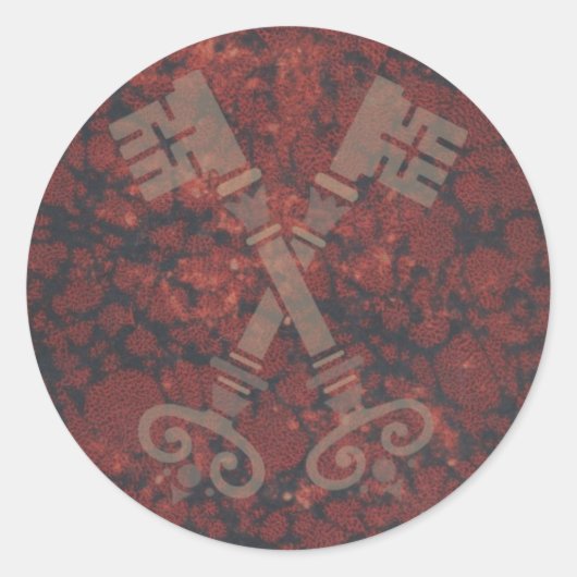 中世21鍵の暗赤色の大理石 ラウンドシール (正面)