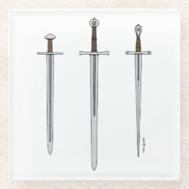 中世3本の刀2016 ガラスコースター