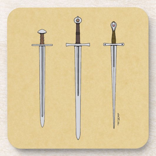 中世3本の刀2016 コースター (正面)