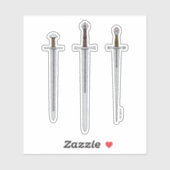 中世3本の刀2016 シール (シート)