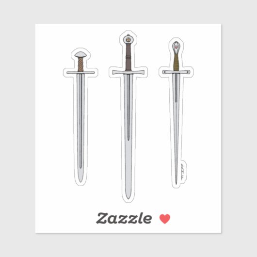 中世3本の刀2016 シール (シート)