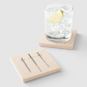 中世3本の刀2016 ストーンコースター (横)