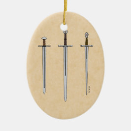 中世3本の刀2016 セラミックオーナメント
