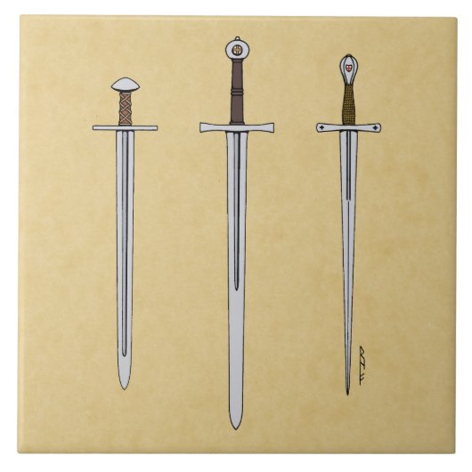 中世3本の刀2016 タイル (正面)