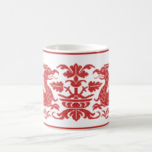 中世/ルネッサンスのワイバーンズのコーヒーマグ コーヒーマグカップ (中央)