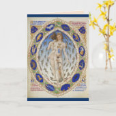 中世〔占星術の〕十二宮図グリーティングカード カード (黄色い花)