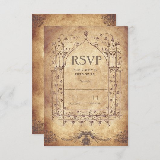 中世RSVP 出欠カード (正面/裏面)