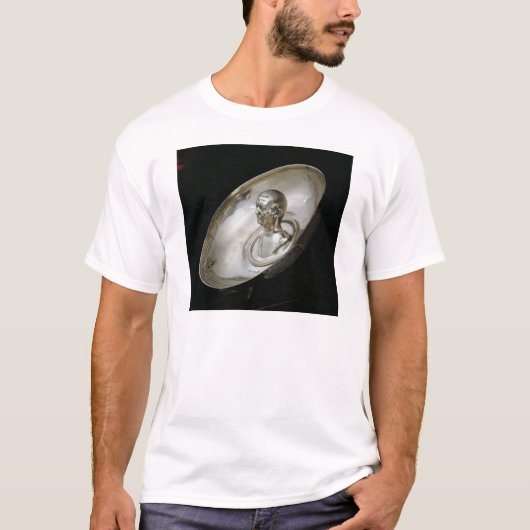 中人のバストが付いている皿 Tシャツ (正面)