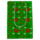 中光沢グリーンクリスマス抱き枕 ミディアムペーパーバッグ (裏面)