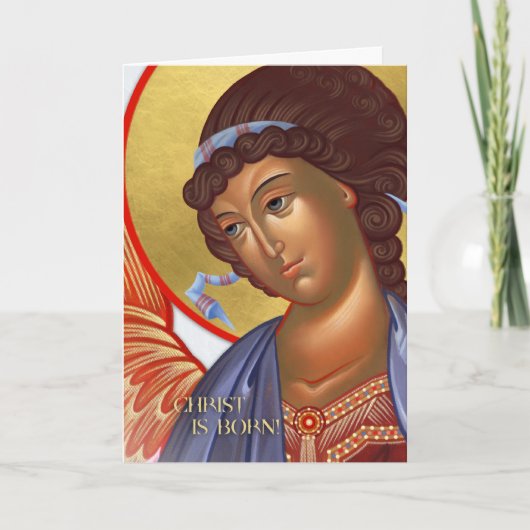 中出生場面のクリスマスの天使カード シーズンカード (正面)