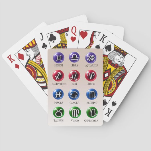 中分類12星占い〔占星術の〕十二宮図の水晶玉シンボルや象徴 トランプ (裏面)