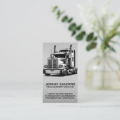 中分類18ホイールトラック | ダイヤモンドプレート鋼の背景 名刺 (スタンド正面)