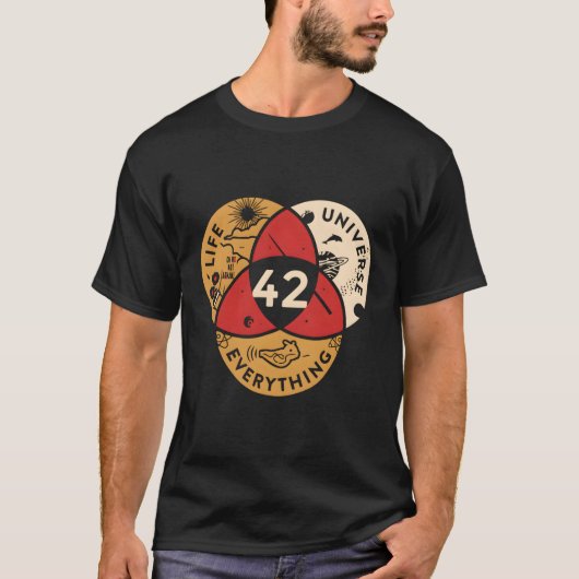 中分類42生命宇宙あらゆる科学に対する回答 Tシャツ (正面)