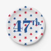 中分類47赤白青星愛国者社長 ペーパープレート (正面)