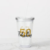 中分類50美しい金ゴールドグリッターギフトパーティー アクリルタンブラー (裏面)