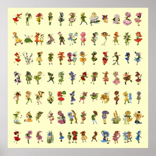 中分類84花こども ポスター (正面)