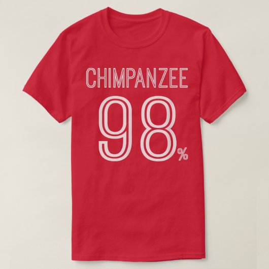 中分類98チンパンジーサル進化間抜け学おもしろい Tシャツ (デザイン正面)