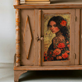 中南米の女性デコパージュ 薄葉紙