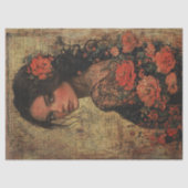 中南米の女性デコパージュ 薄葉紙 (正面)