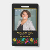 中南米エレガントフォークフローラ従業員 バッジ (正面)