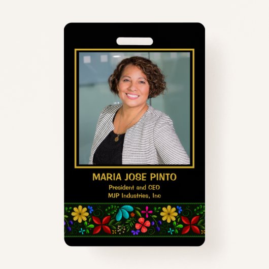 中南米エレガントフォークフローラ従業員 バッジ (正面)