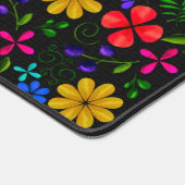 中南米エレガントフォークフローラ |黒 デスクマット (コーナー)