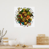 中南米/メキシコイラストレーションアートポスター ポスター (キッチン)