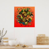 中南米/メキシコイラストレーションアートポスター ポスター (キッチン)