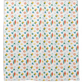 中原子モダン中世紀形状モダンレトロ シャワーカーテン (正面)