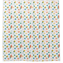 中原子モダン中世紀形状モダンレトロ シャワーカーテン