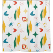 中原子モダン中世紀形状モダンレトロ シャワーカーテン (正面)