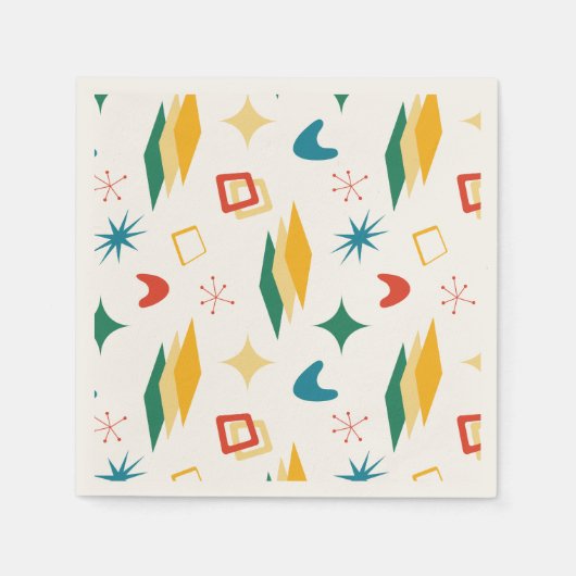 中原子モダン中世紀形状モダンレトロ スタンダードカクテルナプキン (正面)