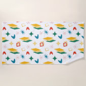 中原子モダン中世紀形状モダンレトロ ビーチタオル (正面)