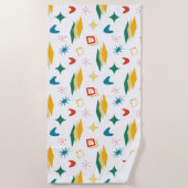 中原子モダン中世紀形状モダンレトロ ビーチタオル (正面)