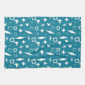 中原子中モダン世紀型レトロブルー キッチンタオル (横)