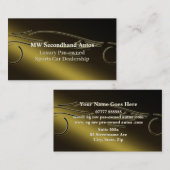 中古の自動車、贅沢な金ゴールドのスポーツ・カーのロゴ 名刺 (正面/裏面)